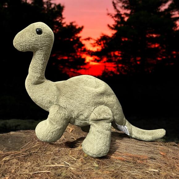 Vintage Peponi Beanosaur Andy Plush Apatosaurus Dinosaur Nursery 2001 Green 9” - Picture 1 of 10